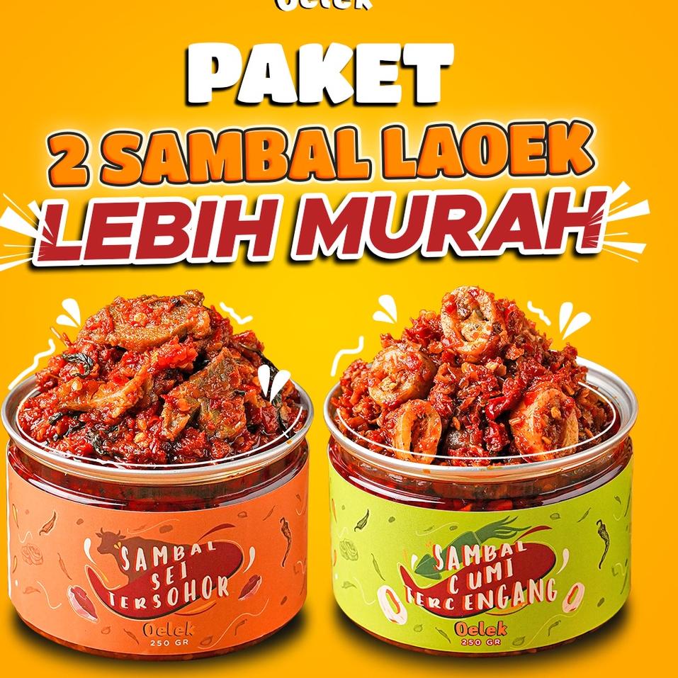 

☛ Oelek 2 Sambal Laoek Lebih Hemat! / Sambal Cumi / Sambel Ayam Suwir/ Sambal Sei / Sambal Rumahan ➮