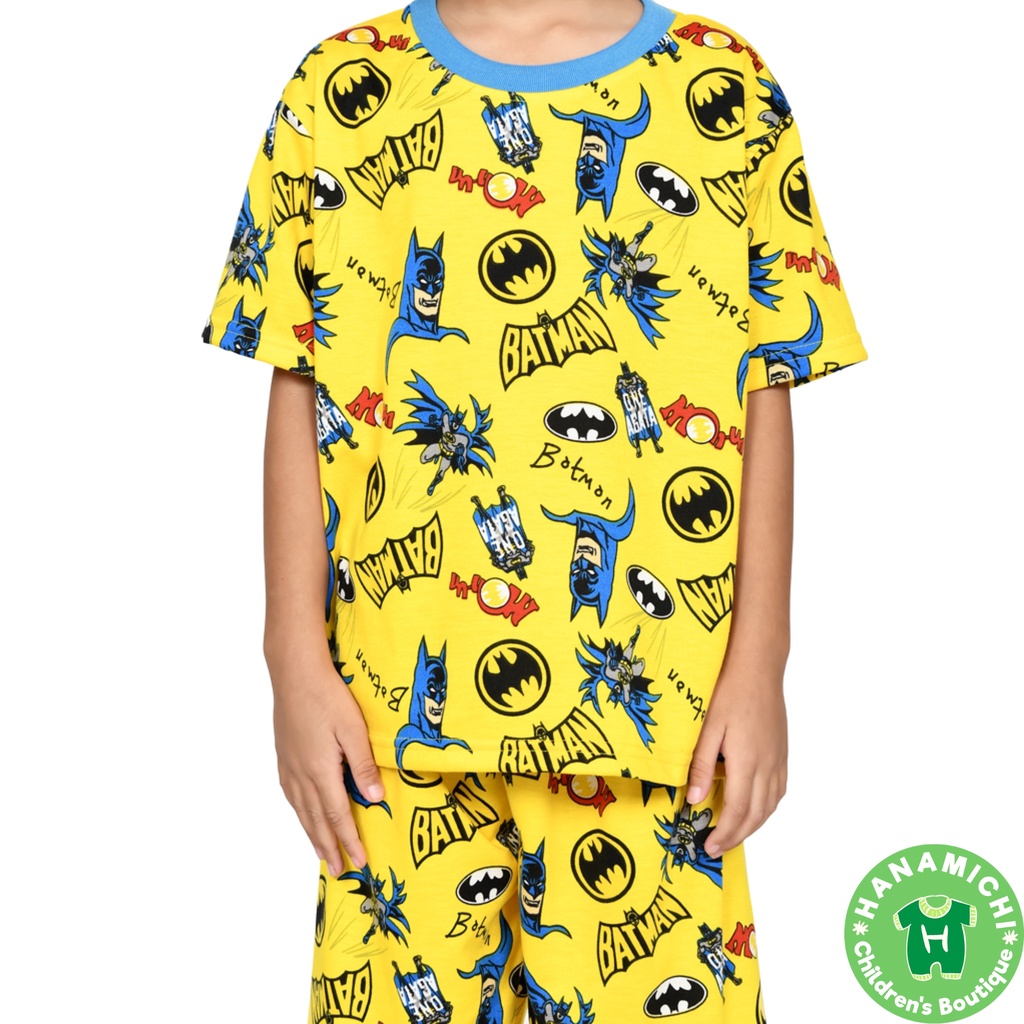 Hanamichi YUWA.ST Setelan Anak Full Print Superhero Lengan Pendek