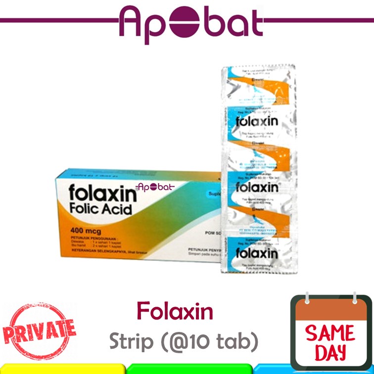 - ApObat - Folaxin STRIP 400 mcg isi 10 Tablet Vitamin Ibu Hamil / Program Hamil Asam Folat Kaplet F