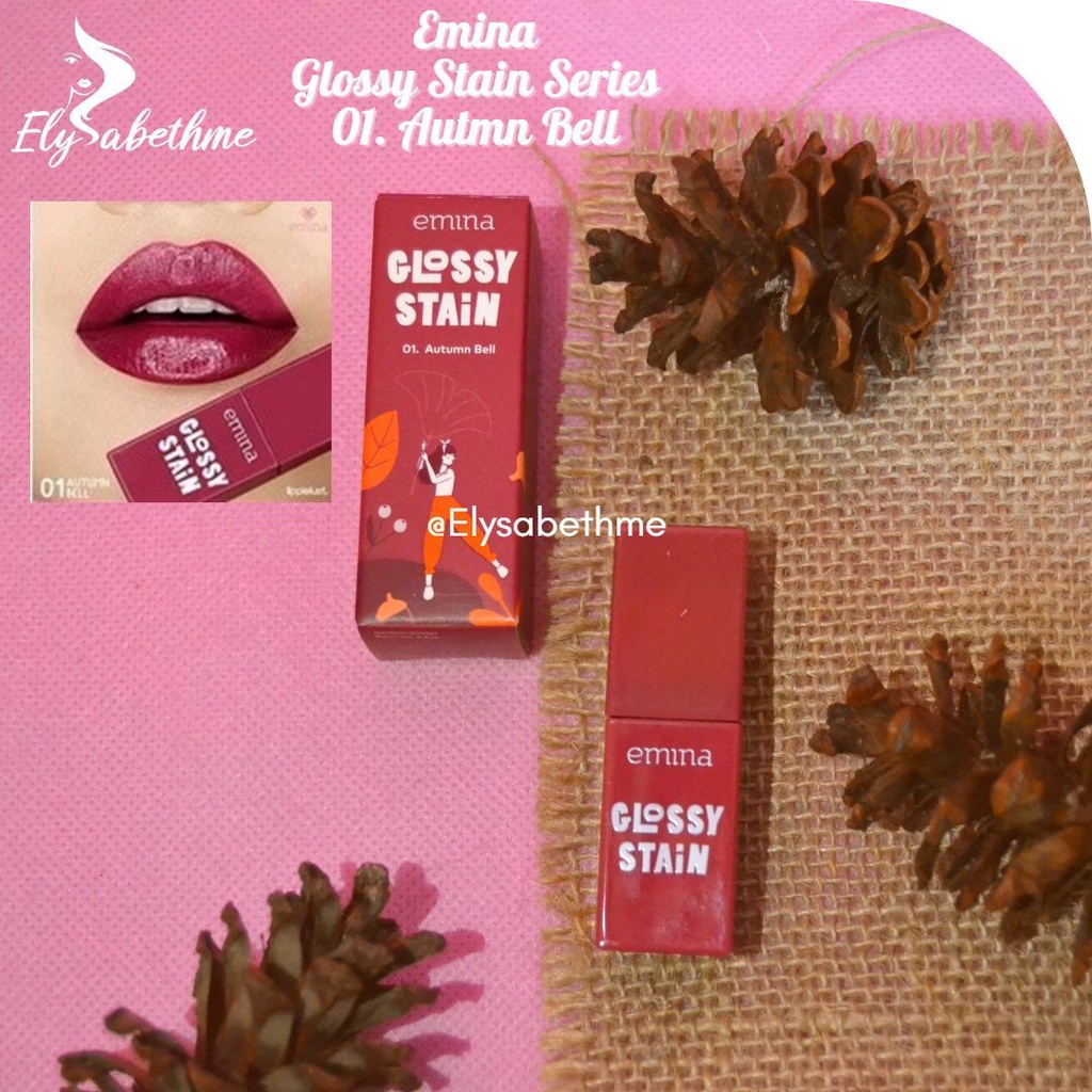 ✿ELYSABETHME✿ ˜”*°• emina •°*”˜. emina glossy stain lip lipgloss lipstick cair tekstur ringan mudah di blend