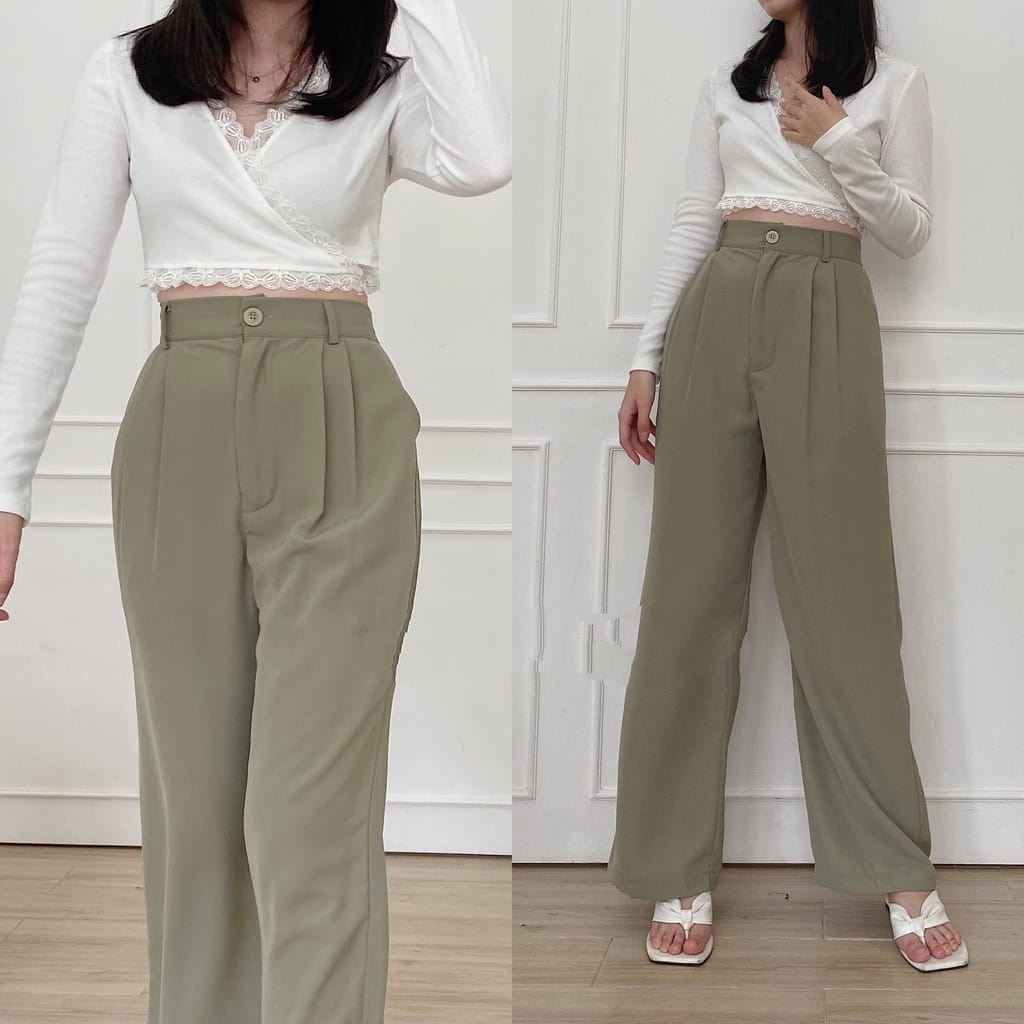 Shella Loose Pant - Celana Kulot Wanita Anti Kusut - Trousers Wanita - Celana Kantor Formal Casual