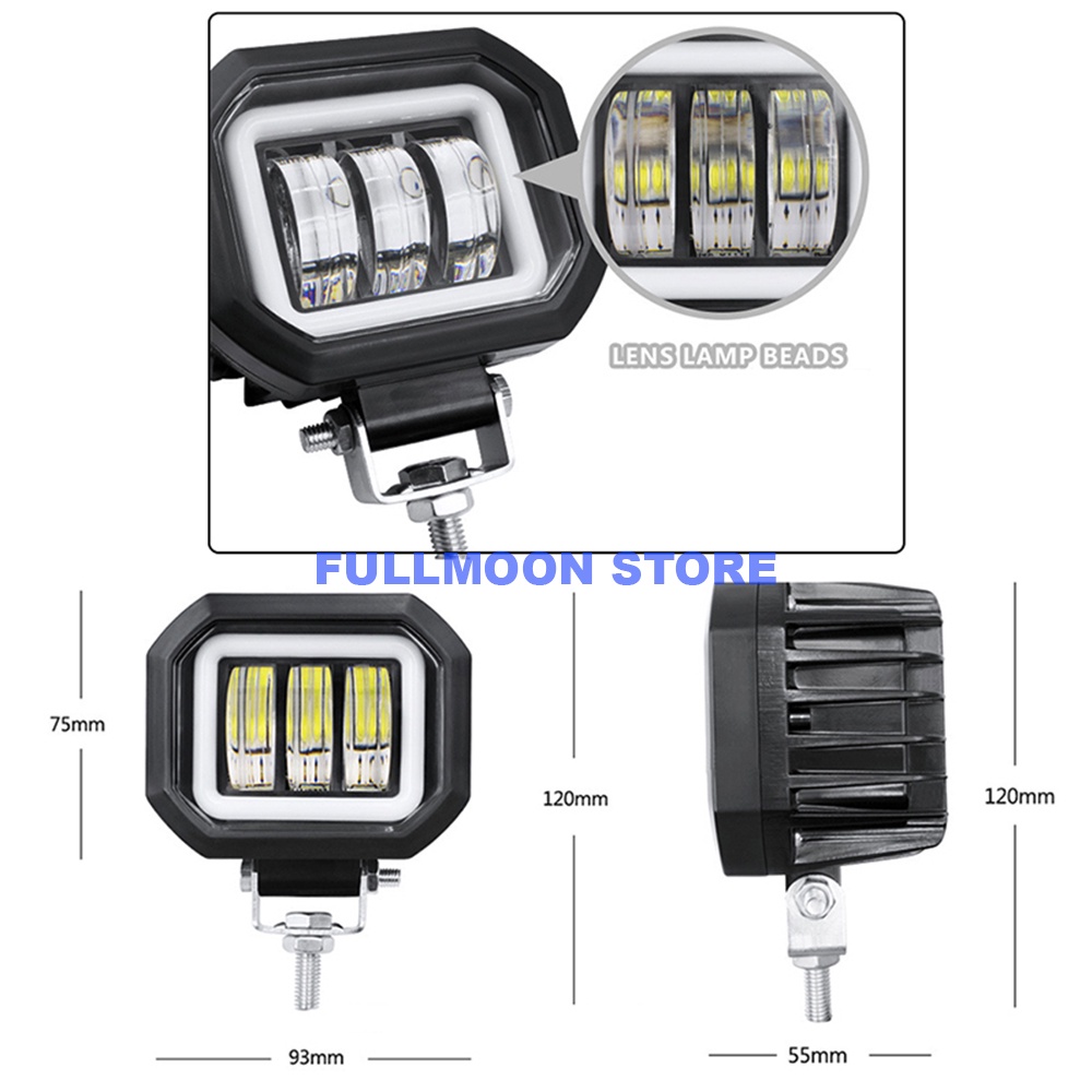 lampu tembak proyektor super terang 3 lensa lampu tembak sorot daymaker 3 lensa kotak bulat