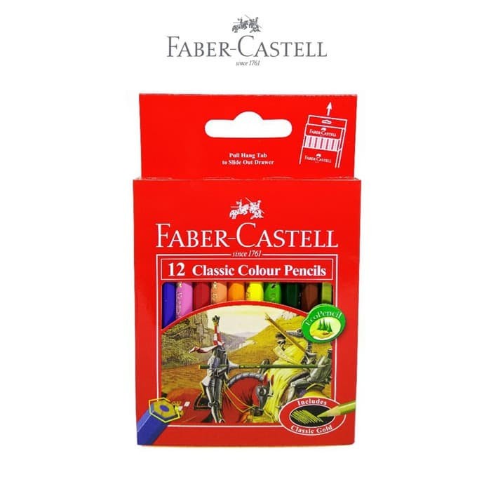 Classic Colour Pencils / Pensil Warna Faber-Castell  12 Warna / 115851 12S / Pendek