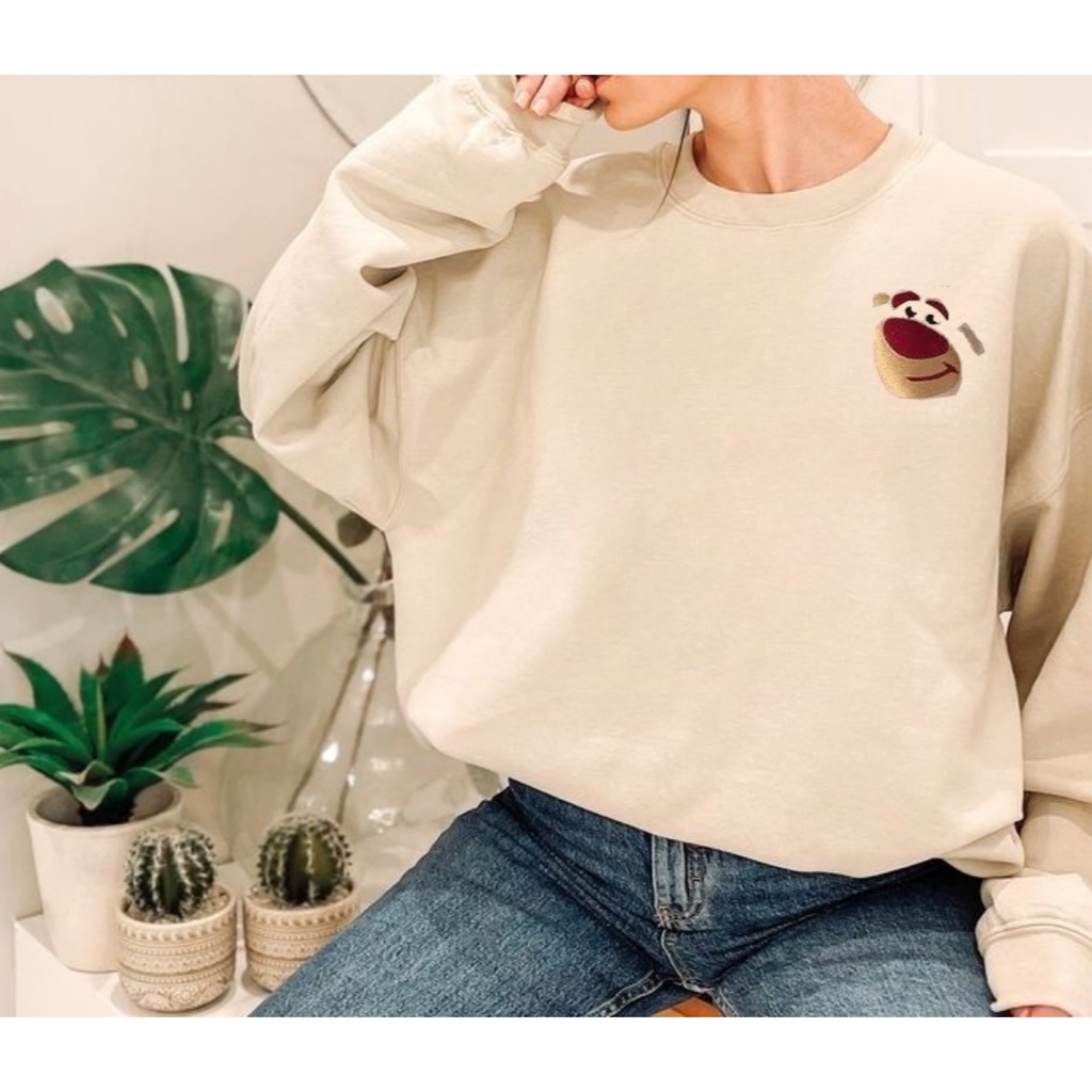 LATSO BEAR BASIC SWEATER OBLONG CREWNECK WANITA BLOUSE ATASAN ALA KOREAN FASHION KASUAL GAYA SANTAI