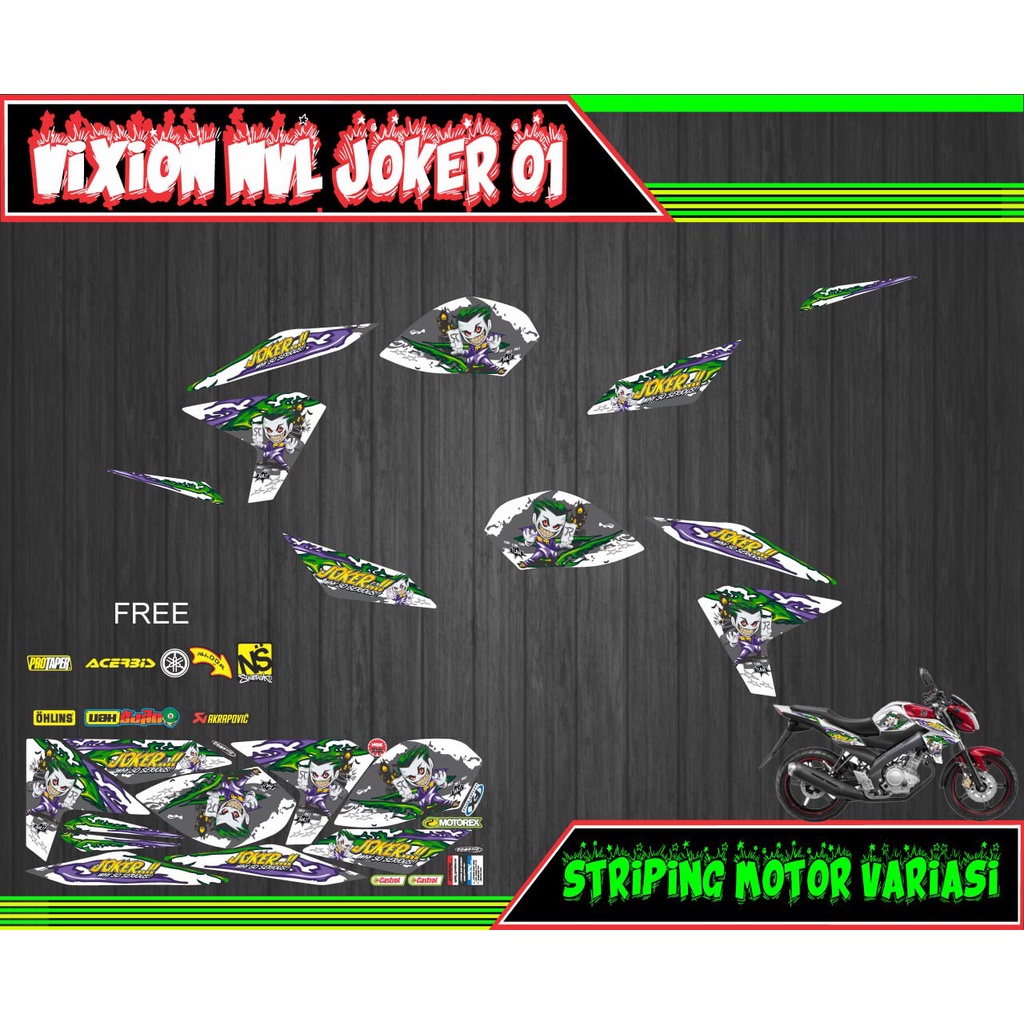 decal striping stiker motor vixion nvl joker