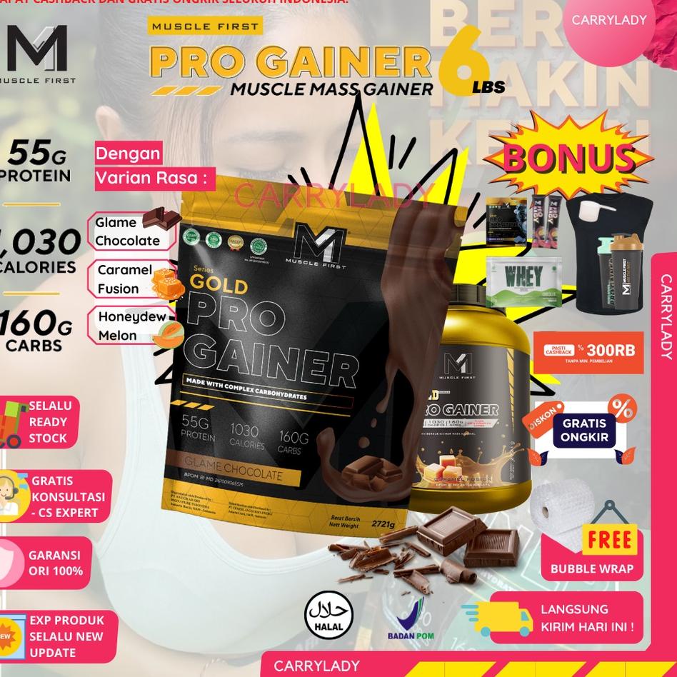 Order M1 MUSCLE FIRST PRO GOLD GAINER 6 LBS 2.7 KG WEIGHT GAINER PENGGEMUK 6LBS PROGAINER NAIK BERAT