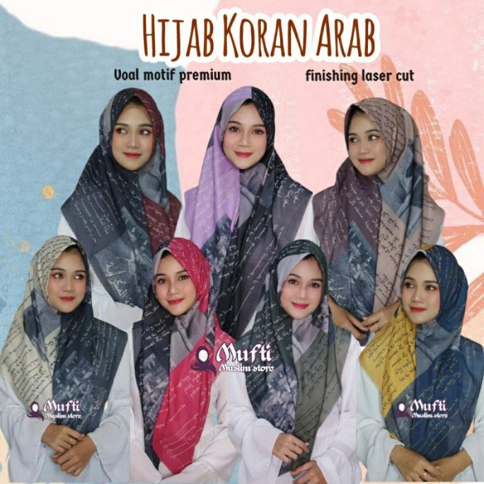 kerudung hijab KERUDUNG VOAL ARAB - HIJAB KORAN ARAB INDONESIA - JILBAB KORAN SANTRI - Random, ARAB 
