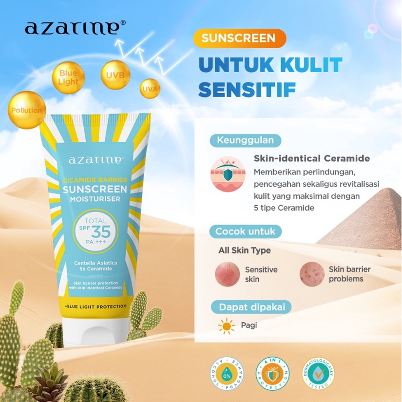 Azarine Cicamide Barrier | Calm My Ance Sunscreen Moisturiser SPF 35 PA+++ 40ml | SUNSCREEN