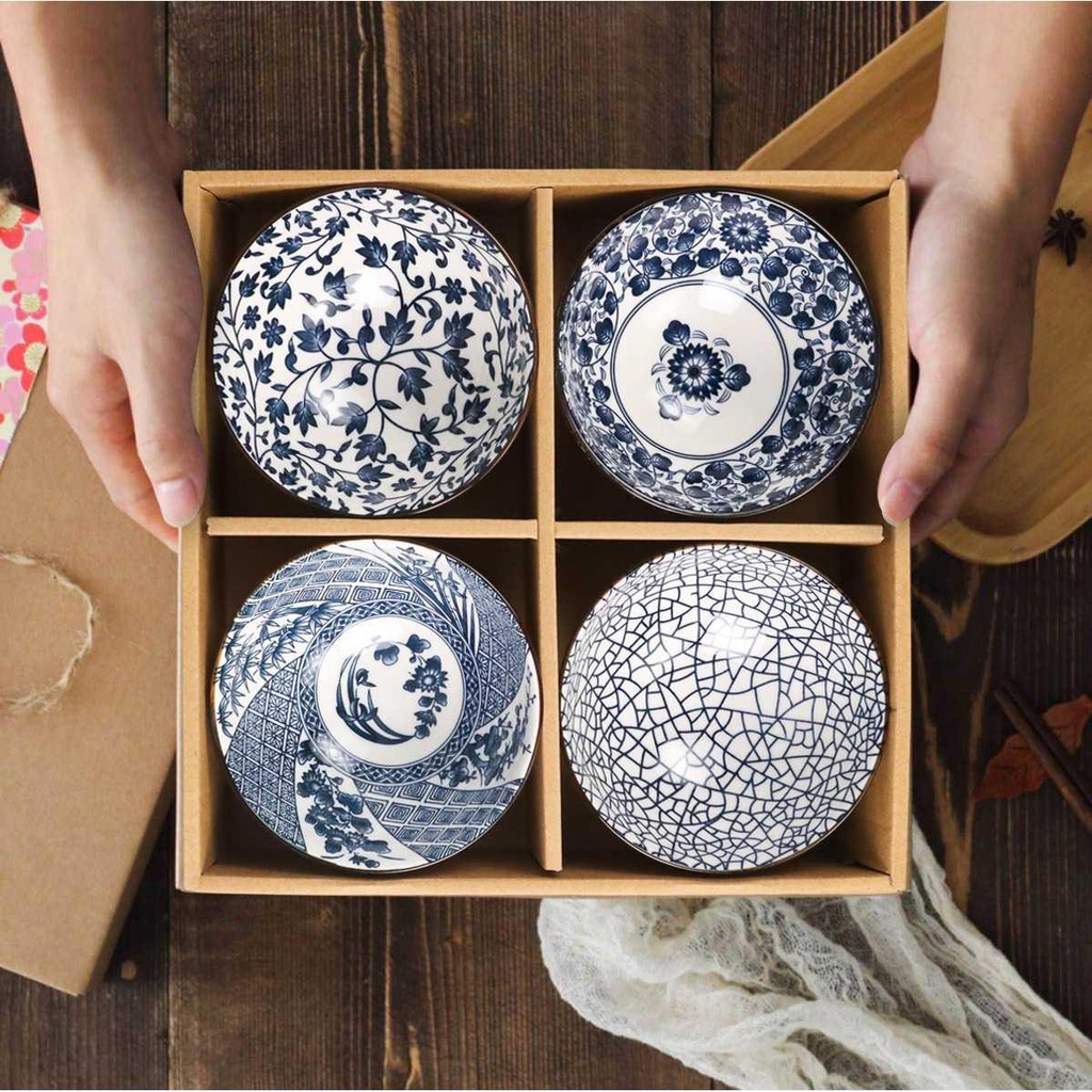 Mangkuk Keramik Bowl Japanese Style 4 PCS - TY-750 - White