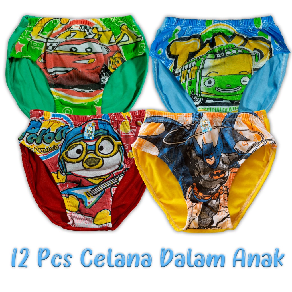 1Lusin Celana Dalam Anak Laki Laki 12Pcs Dan 6Pcs Motif Grosir Cd Anak Cowok Murah bagus