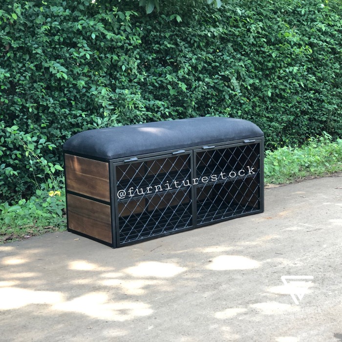KURSI BENCH MINIMALIS SOFA KURSI BENCH DAN RAK SEPATU 2 FUNGSI