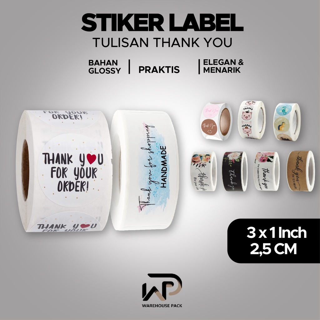 

1 roll ( 500 pcs - 250 pcs ) Beberapa Varian Ukuran dan Isi Stiker Label Tulisan Thank You For Your Order I Stiker Packing | Stiker Online Shop