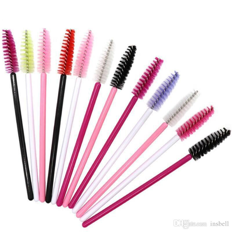 Sisir Bulu Mata Mascara Wand Applicator Warna solid Brush False Eyelash Brushes Disposable Eyelash Brushes