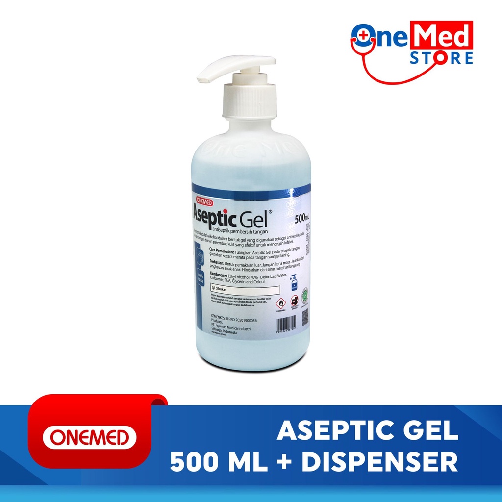 Aseptic Gel Hand Sanitizer 500ml+Dispenser OneMed