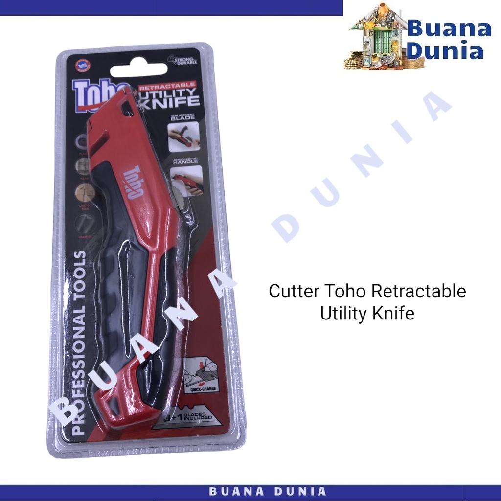 

Cutter TOHO Retractable Utility Knife | Pisau Serbaguna | Cuter Gipsum