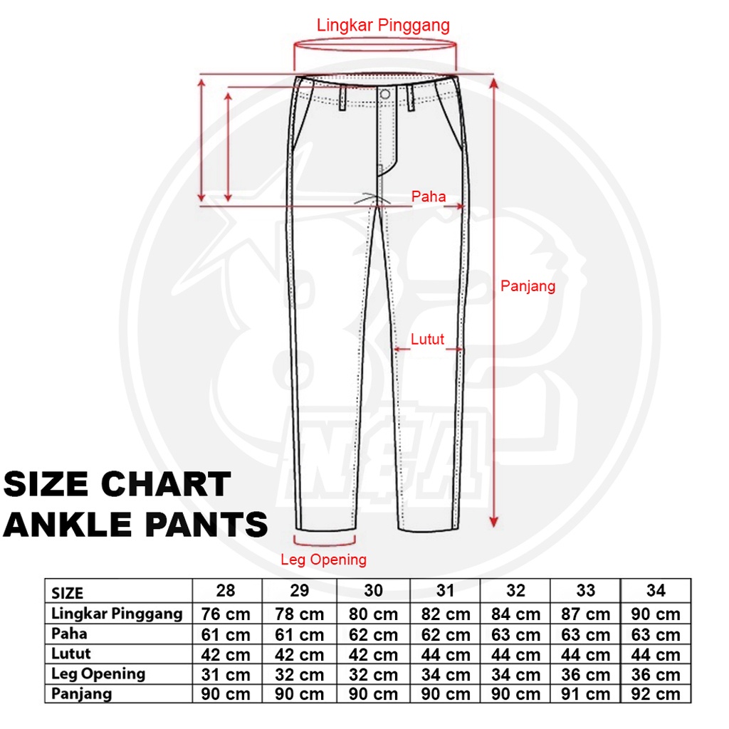 Celana Panjang Pria Chino Stretch Ankle Pants Premium N82 Original