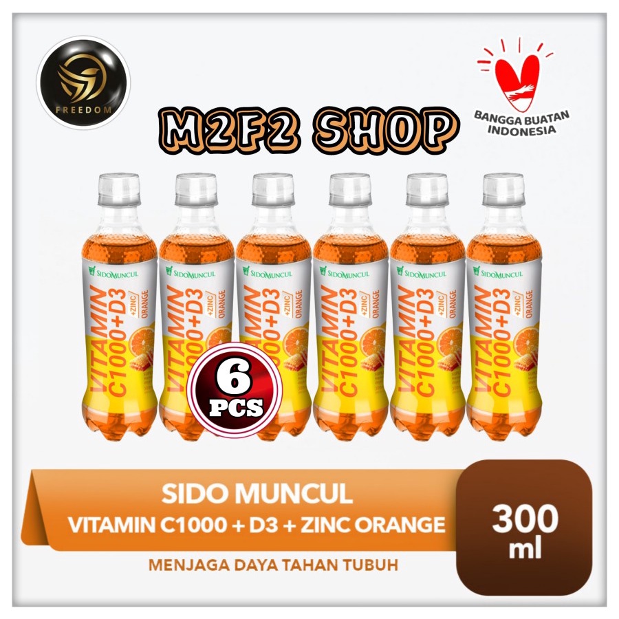 

Sido Muncul Vitamin C1000 + D3 Zinc Orange Botol Pet - 300 ml (Kemasan 6 Pcs)