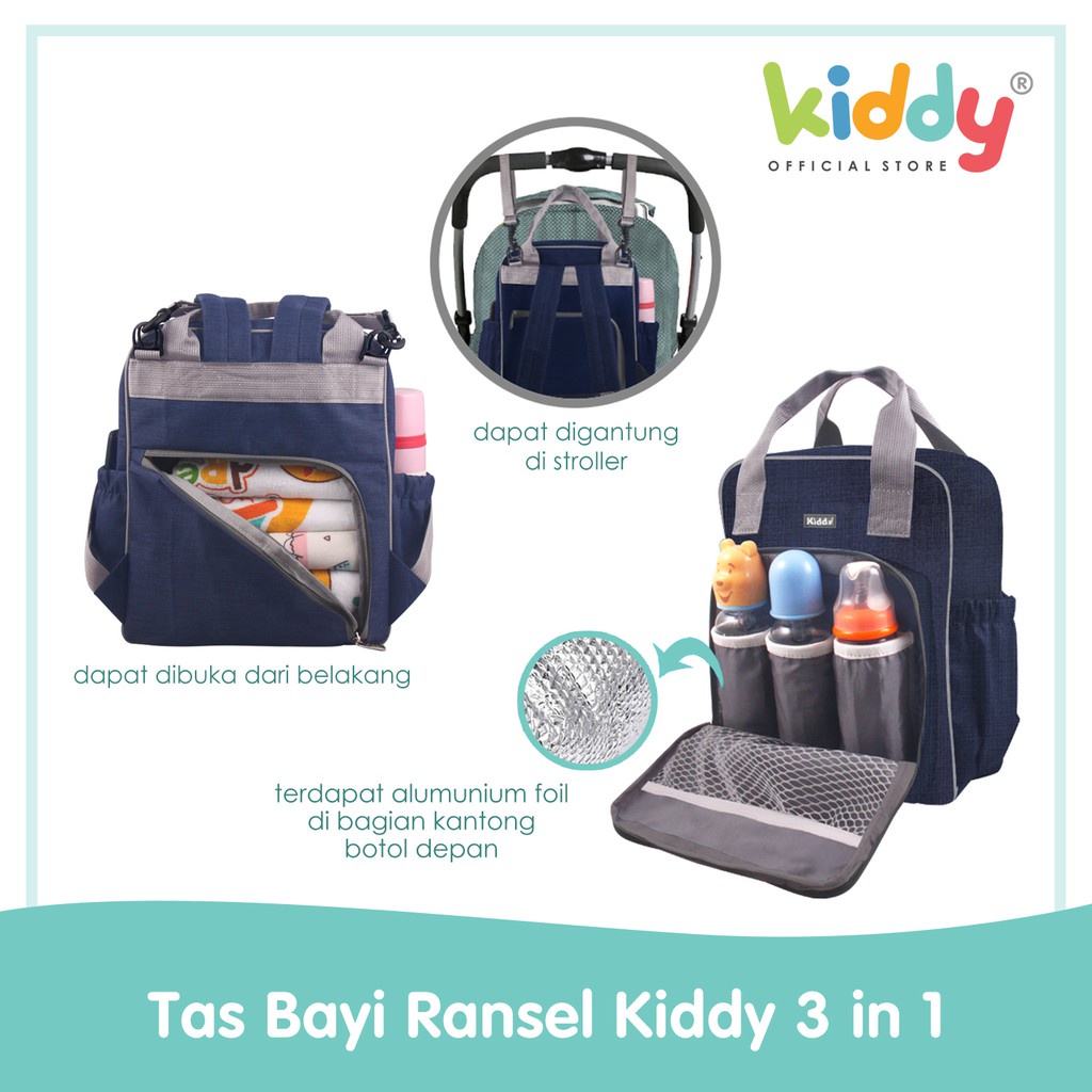 Kiddy Diaper Bag / Tas Bayi Ransel 3 In 1