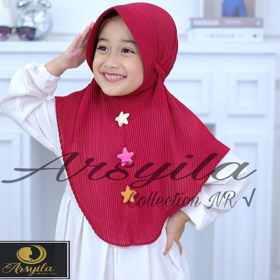(COD )NEW_PRODUCT Jilbab Plisket Anak 3 Bintang / Kerudung Plisket anak SHOPI / Hijab Plisket anak T
