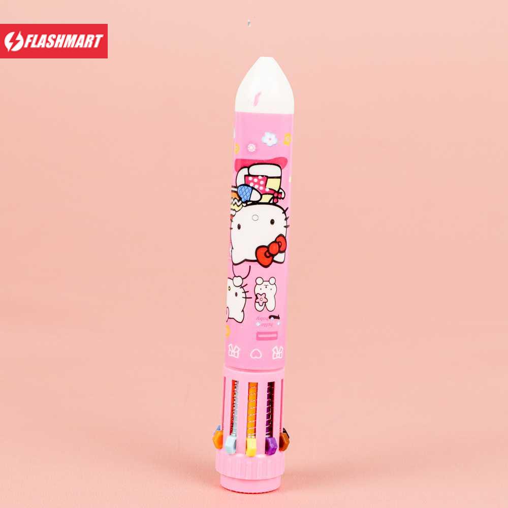 Flashmart Pena Ballpoint Multi Warna 10 Color Pen 1 PCS - SM-10