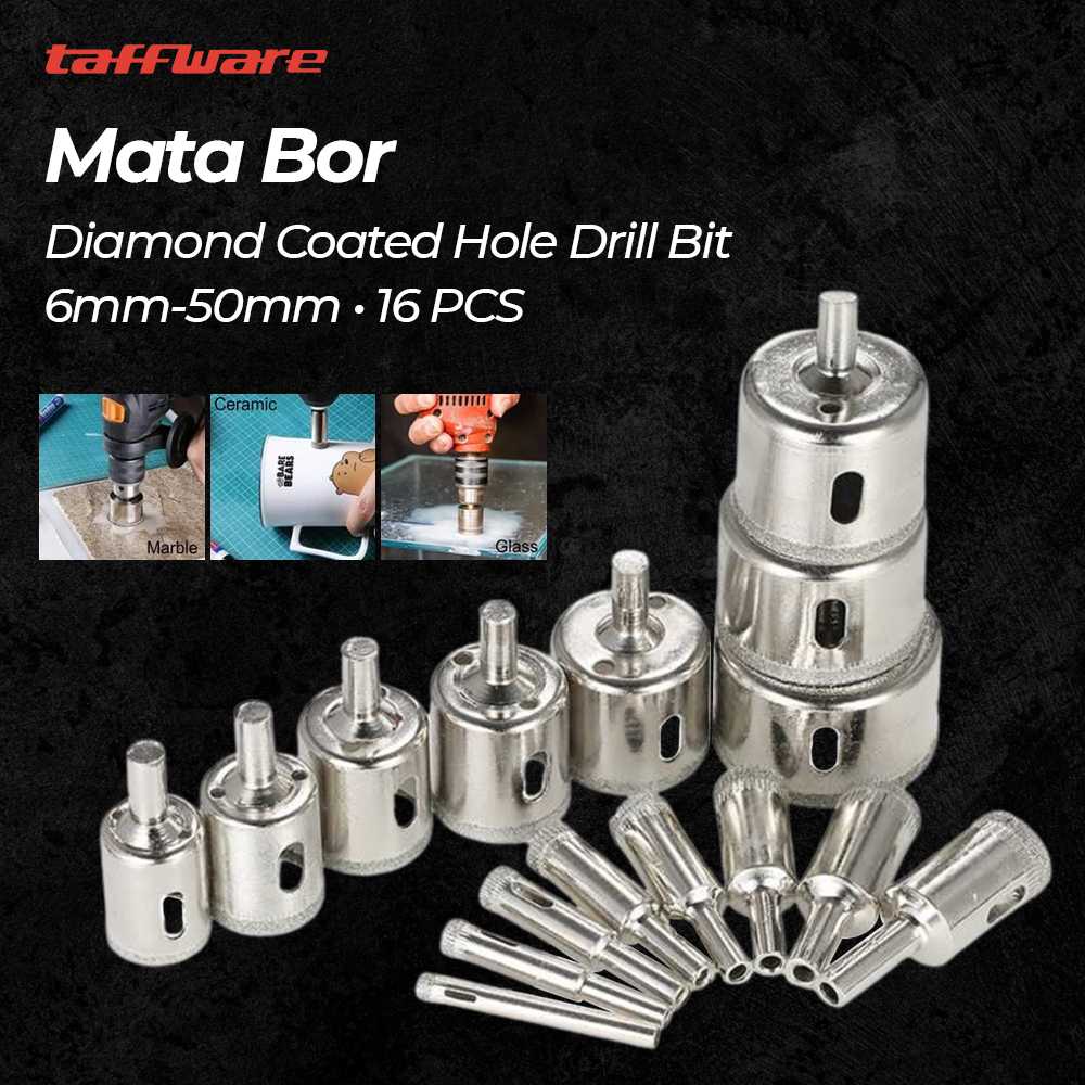 (BISA COD) FTIHSHP  Mata Bor Diamond Coated Hole Drill Bit 6mm-50mm 16 PCS - DK650