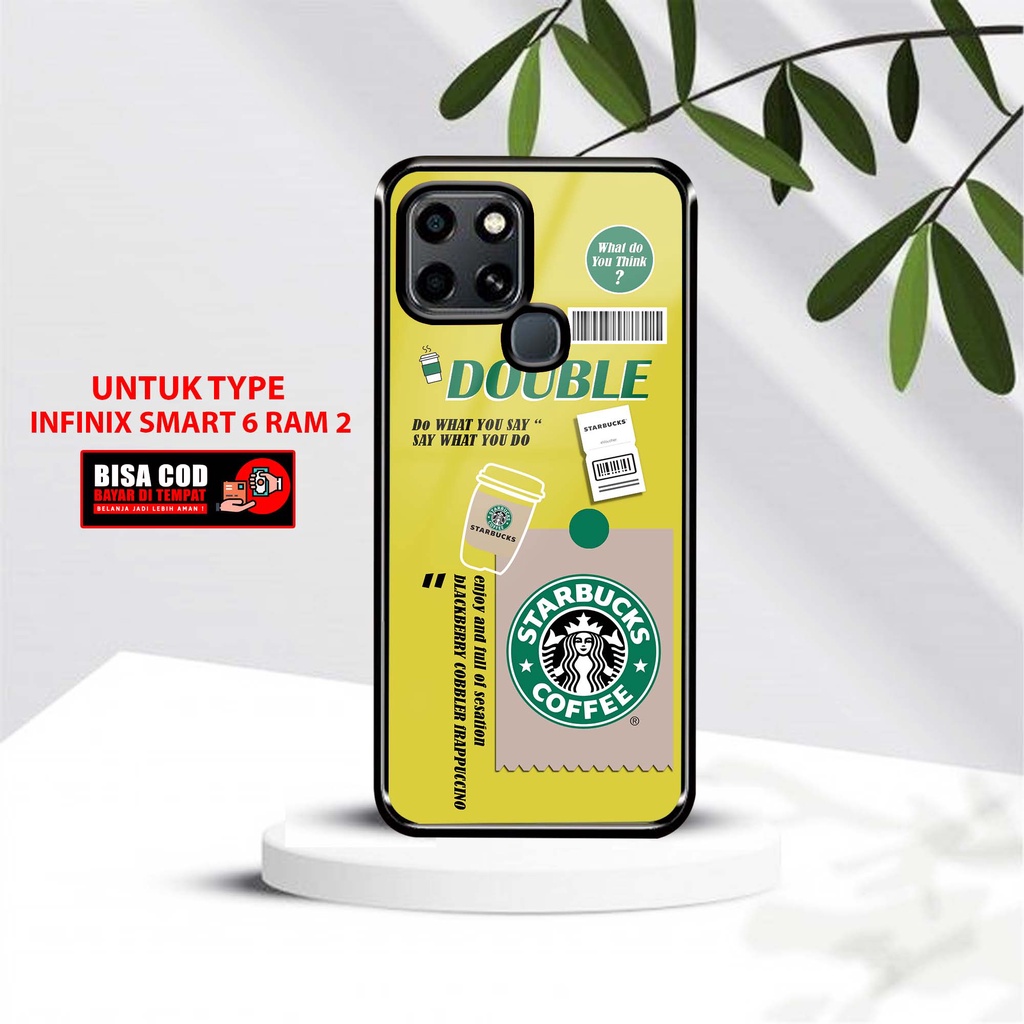 Case Infinix Smart 6 Ram 2 Terbaru [ Motif Strbuck ] Softcase 2D Glossy Infinix Smart 6 Ram  - Case 