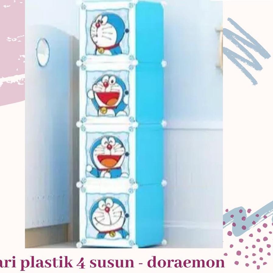 ✧ SHENAR - LEMARI PLASTIK KARAKTER - LEMARI KARAKTER DORAEMON, DLL 4 SUSUN (1x4) ☈