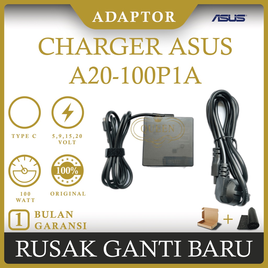 ADAPTOR CHARGER LAPTOP ASUS AD20-100P1A (100W) TYPE C ORIGINAL