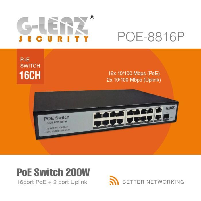 GLENZ SWITCH POE 16 PORT (CCTV) | POE SWITCH 16 CHANEL