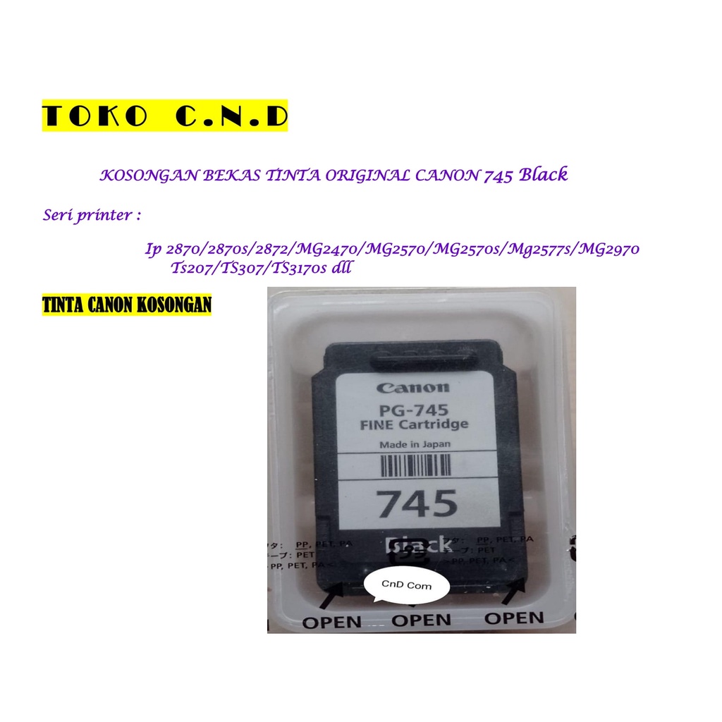 Kosongan bekas tinta canon pg 745 & CL 746