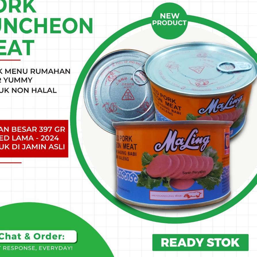 

♛ MALING TTS 397 GRAM / MA LING CANNED PORK - NON HALAL ☉