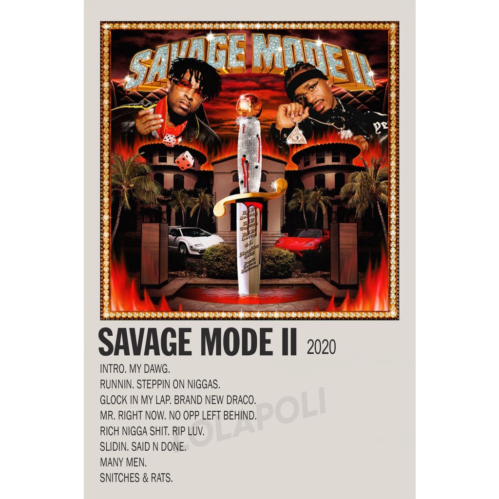 Poster Cover Album Savage Mode II - 21 Savage &amp; Metro Boomin