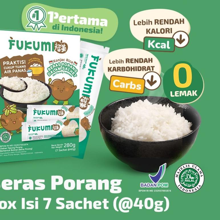 

❈ Fukumi Beras Porang 1 Box Isi 7 Sachet ➲