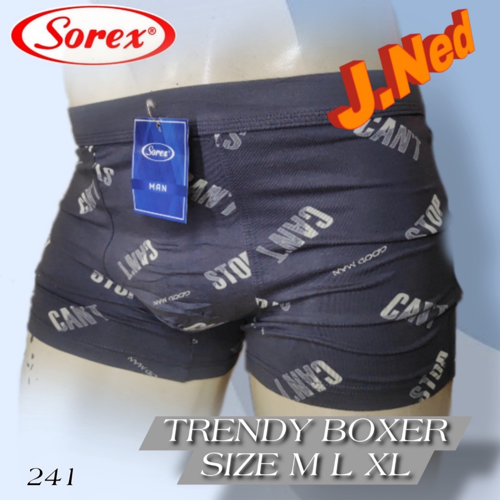 J241D HARGA 1BOX ISI 2 PCS BOXER PRIA SOREX MOTIF SIZE M - XL