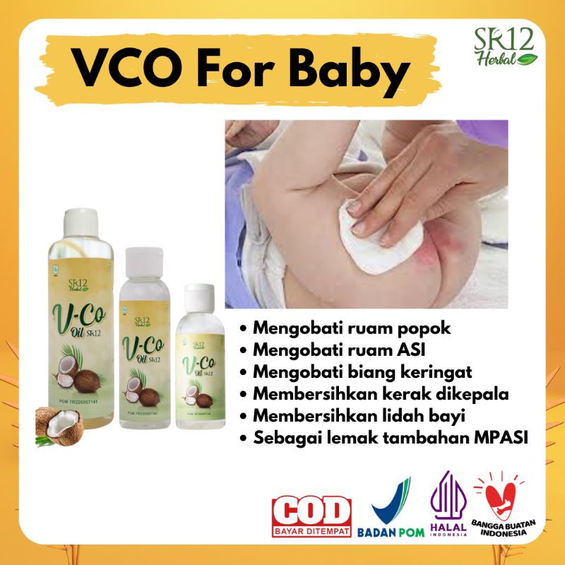 Bisa COD VCO SR12 Minyak Kelapa Untuk Bayi / Biang Keringat Bayi / Obat Ruam Popok / Minyak Urut Bay