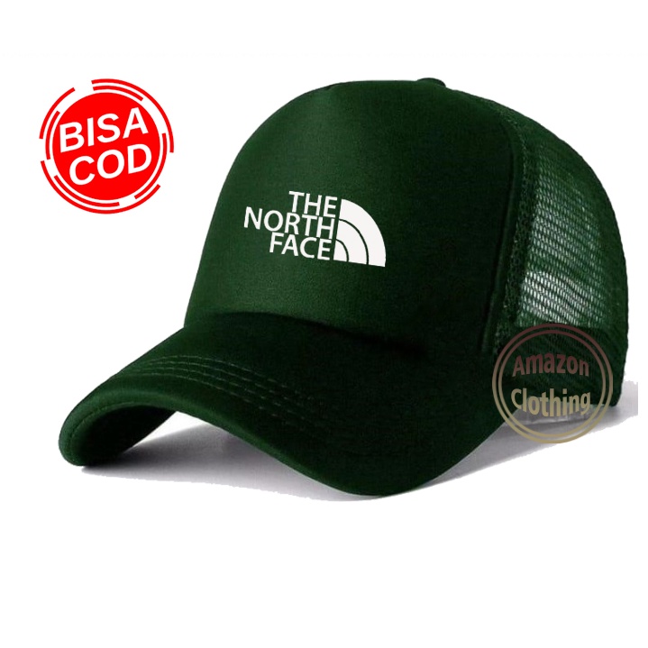 SUPER PROMO Amazon Clothing Topi Trucker Jaring TNF Keren Premium Putih