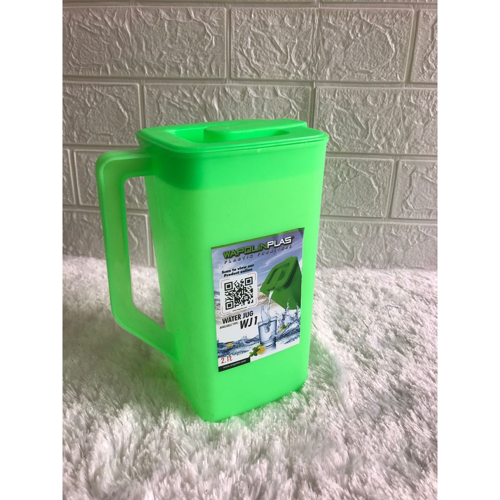 Teko Air Minum Merek Wapolin Plas Bahan Plastik Berkualitas 2.1 liter