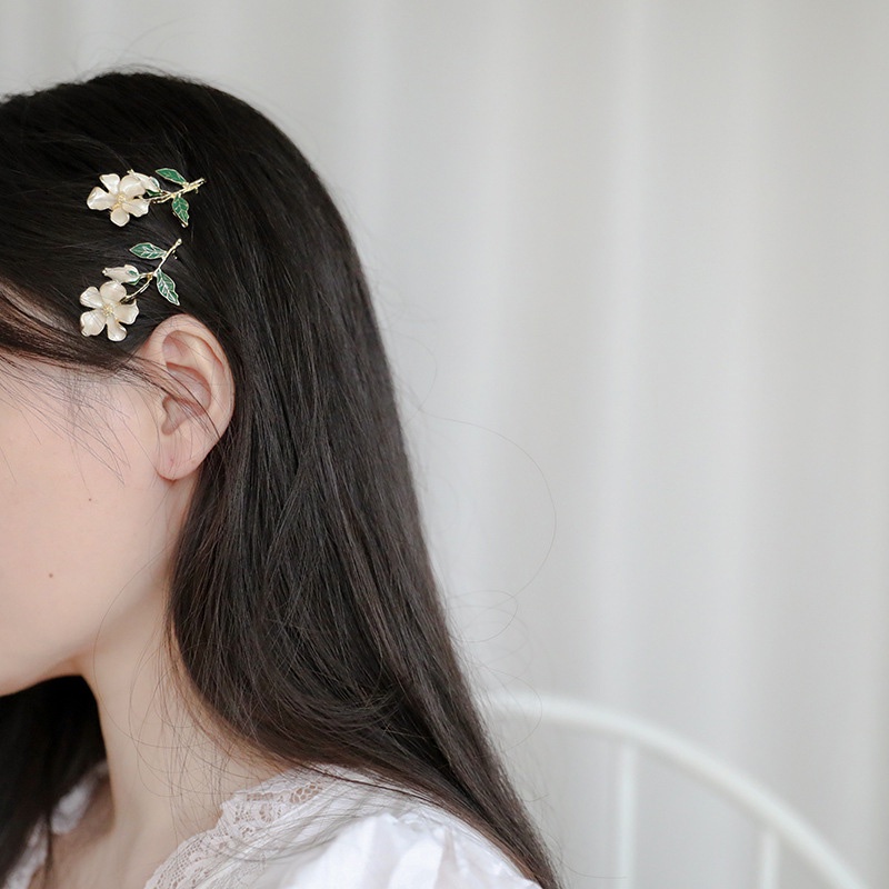 【COD】Retro Vintage Bridal Wedding Gift Hairpin Wanita Cantik Pin Rambut  Cream Hair Clip Kecil