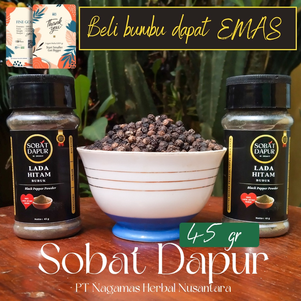 

[GRATIS EMAS] Lada Hitam Bubuk 45 gr / Black Pepper Powder 100% Murni Kualitas Premium Grade A