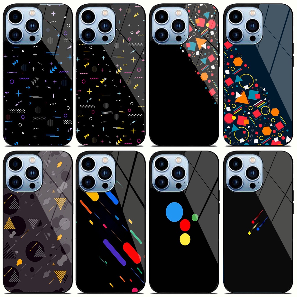 (RJ53) Casing Black Pattern Dark Custom Glossy Case All Type