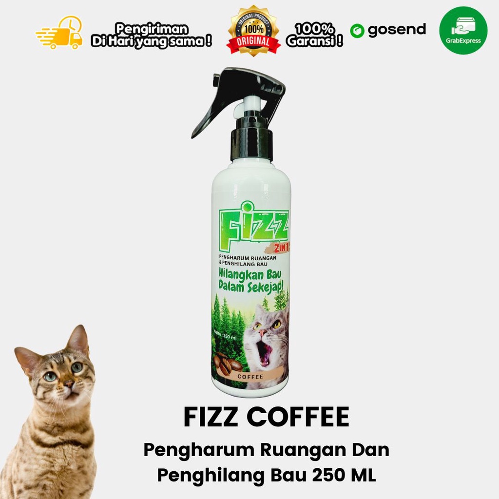 Pengharum Ruangan Penghilang Bau Kotoran Hewan FIZZ COFFEE 250 ML