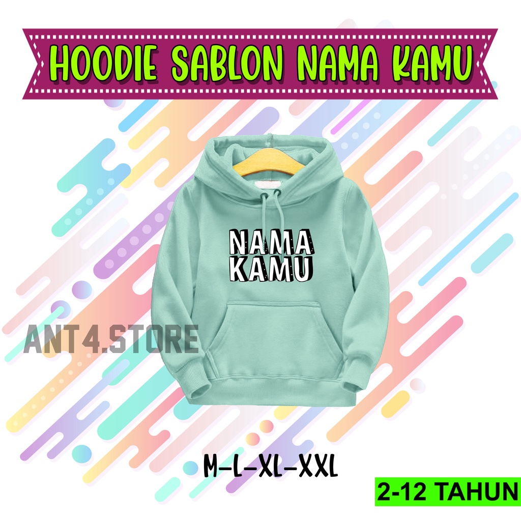 HOODIE ANAK USIA 2 - 12 TAHUN HODIE ANAK NAMA SENDIRI JAKET SWEATER REQUEST NAMA UNISEX