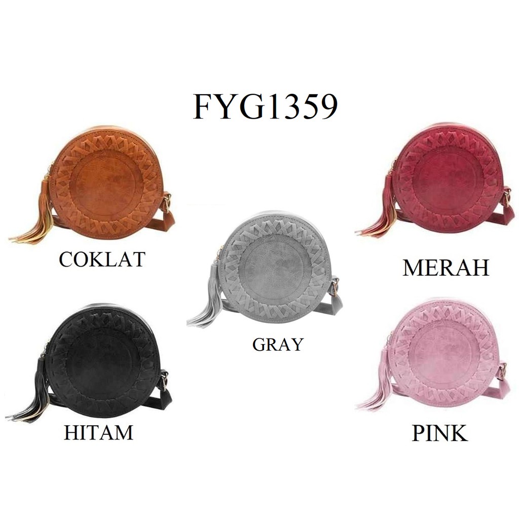 FYGALERY FYG1359 Tas Selempang Wanita Tas Perempuan Model Bulat Fashion Murah