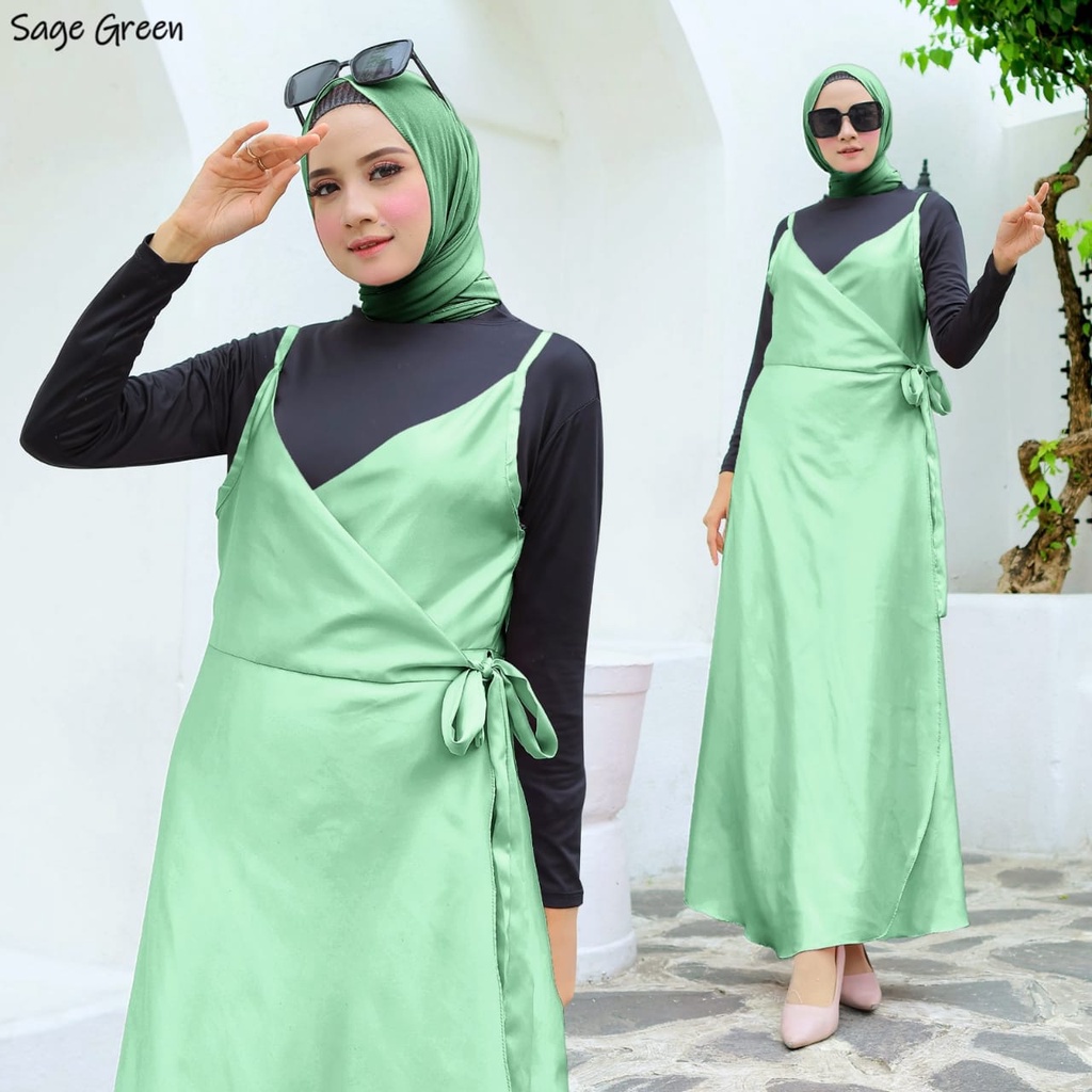 OUTER DRESS FARASYA KR FASHION PAKAIAN WANITA OVERALL MAXY BAHAN VELVET KR