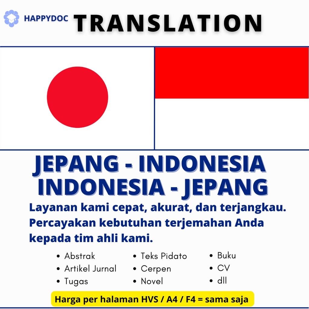 Jasa Terjemahan (Jasa Translate) Bahasa Jepang - Indonesia dan sebaliknya