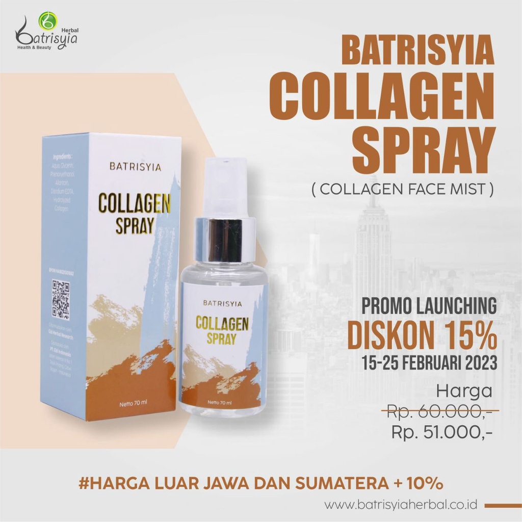 Batrisyia Serum Extra Collagen 20ml anti aging menyamarkan kerutan merapatkan pori - pori besar menghilangkan mata panda batrisya herbal