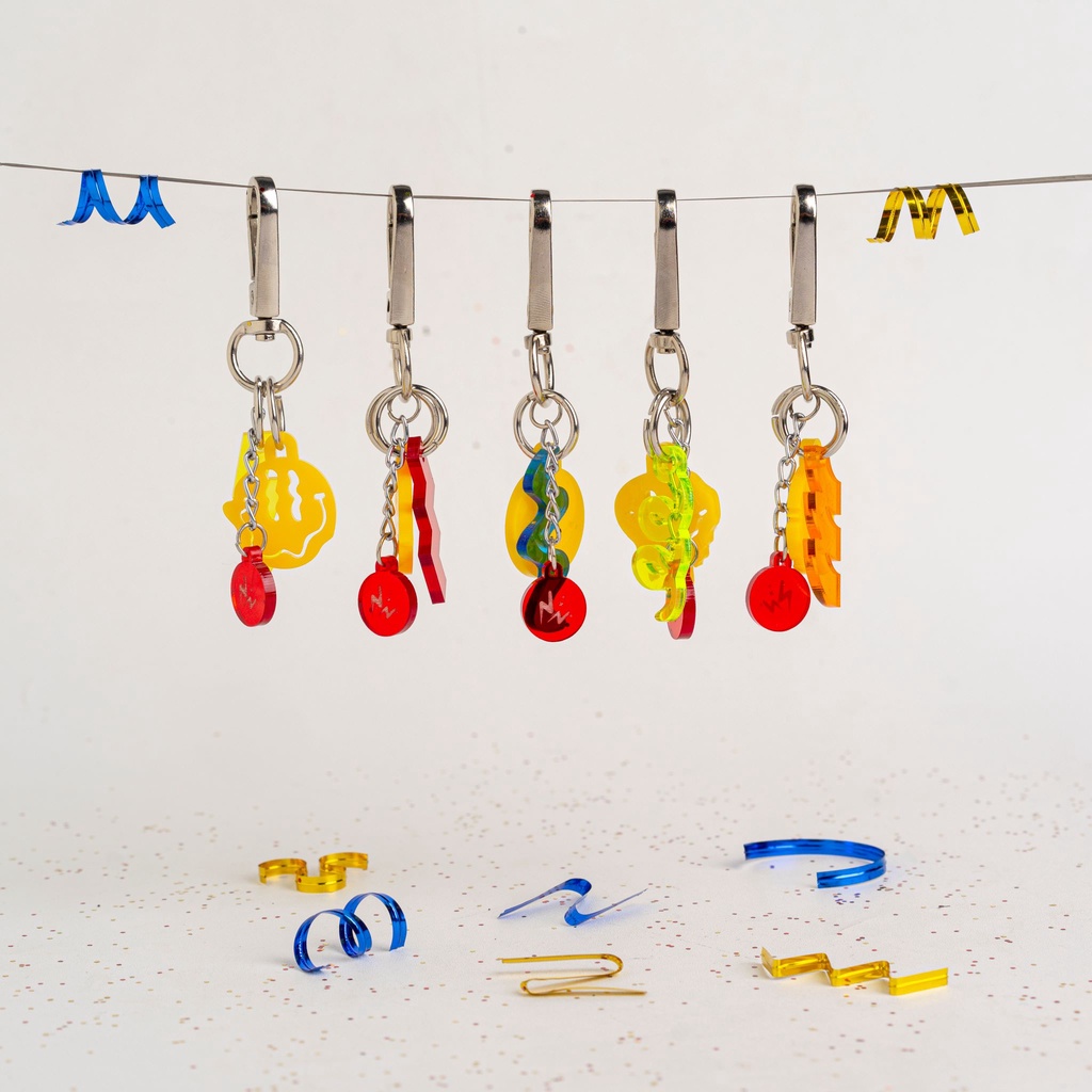 Gantungan Kunci Akrilik Bag Charms Keychain Tassel Tas Smile