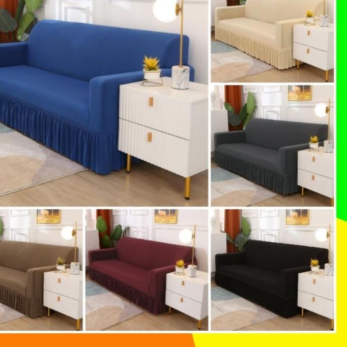 ◙ COVER SOFA SEATER SARUNG KURSI ELASTIS SARUNG SOFA SEATER 1 2 3 4 COVER SOFA L SIKU SUDUT TAMU ❂