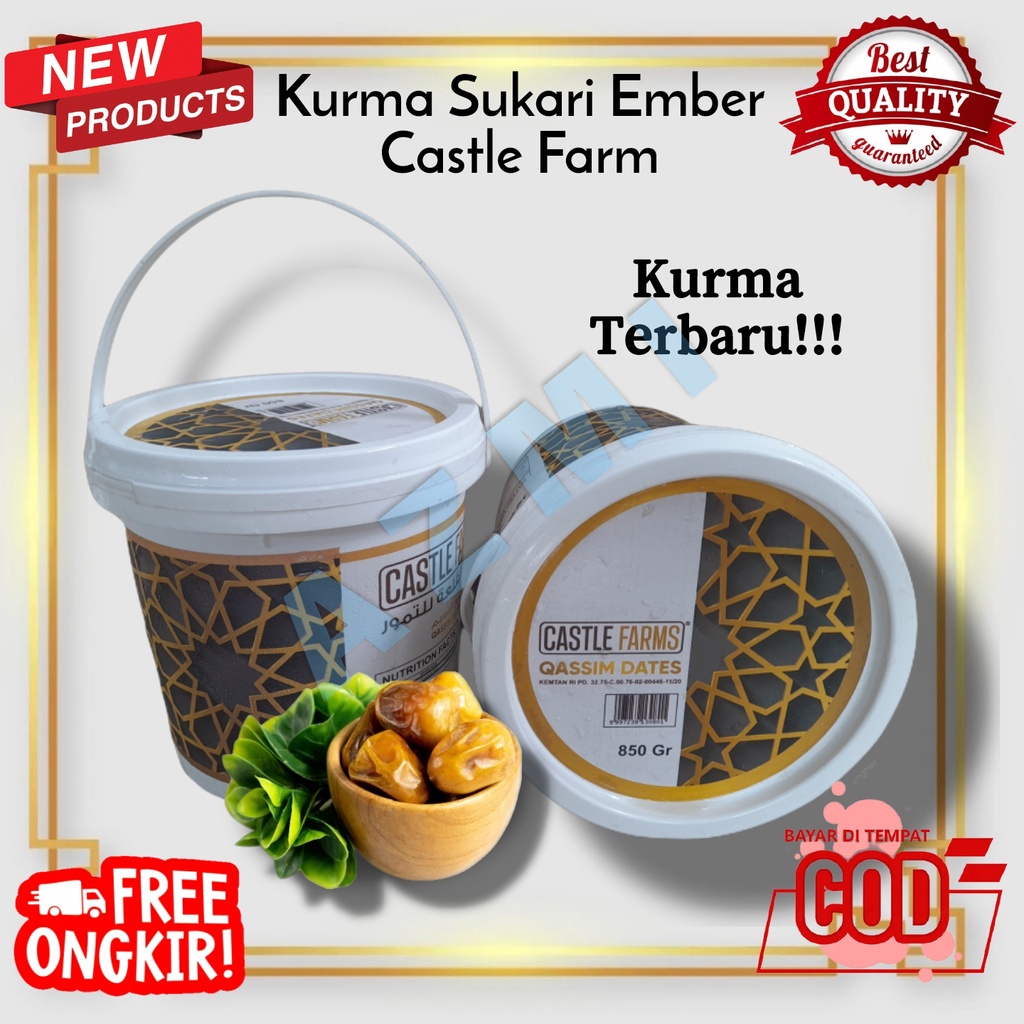 Grosir Kurma Sukari Al - Qassim 850gr Kemasan Ember Premium Castle Farm