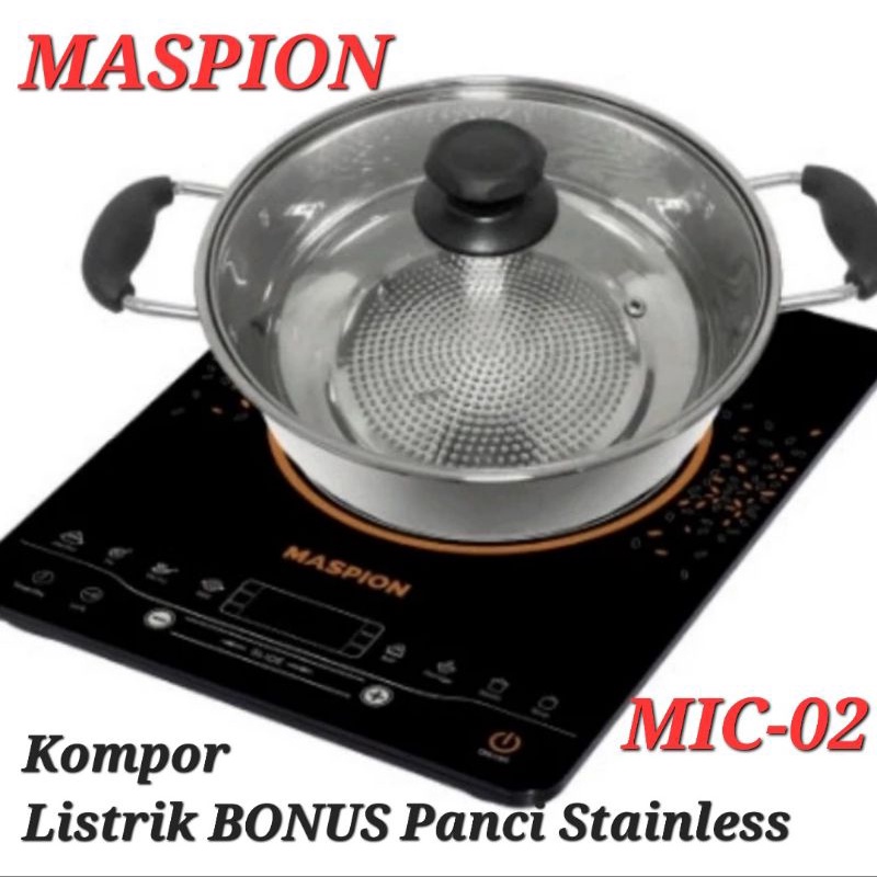 MASPION KOMPOR LISTRIK INDUKSI MIC 02 BONUS PANCI STAINLESS